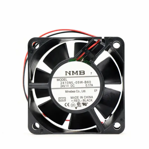 NMB 2410ML-05W-B60-EQ5 Kuličkové ložisko ventilátoru DC 24V 0.17A 3.12W 5300RPM 25CFM 36dB Přírubová montáž pro měnič ABB