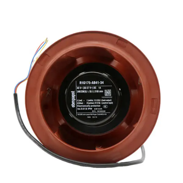 Originální odstředivý chladicí ventilátor Ebm papst Germany R1G175-AB41-34 48V 38W 0.85A 566m3/h 175mm 3100RPM DC