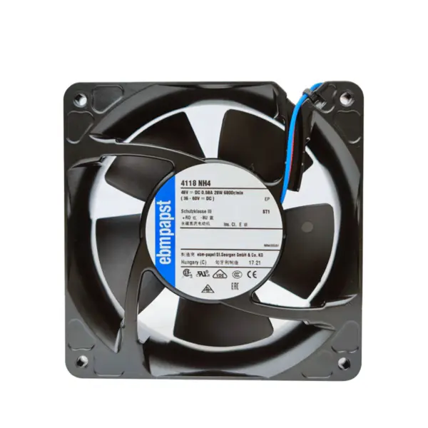Ebmpapst 4118NH4 48V 120x120x38mm 208,9CFM 28W 67dBA Drátové vedení DC axiální ventilátor