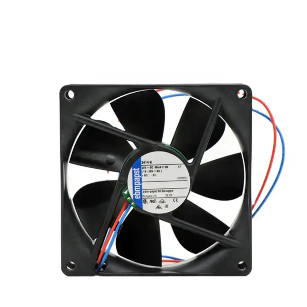 Ebm papst 3414N 92x92x25mm 24VDC 49.4CFM 2.3W 32dBA 2700RPM Kuličková ložiska trubkový ventilátor