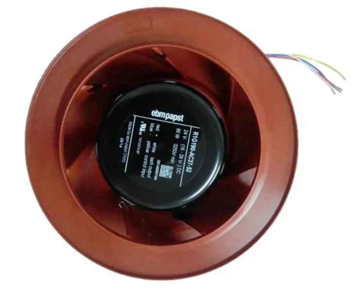 Ebmpapst R1G190-AC37-52 24VDC 330CFM 80W 68dBA 3250RPM odstředivý ventilátor s kuličkovými ložisky