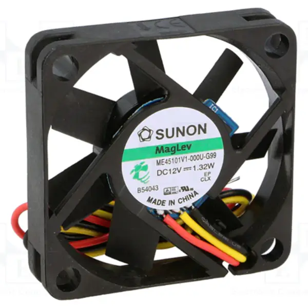 Originální Sunon ME45101V1-0000-A99 12VDC 1.32W 0.11A 11.8CFM 6500RPM 32.5dBA Vapo Bearing Axiální chladicí ventilátor