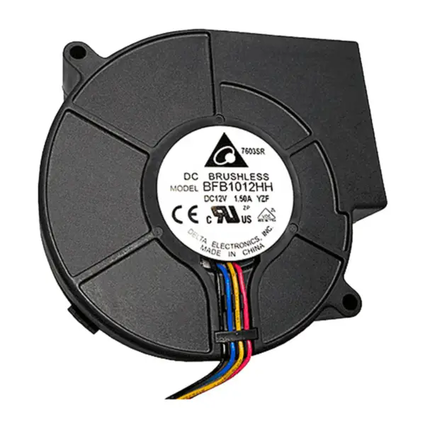 Nový axiální chladicí ventilátor Delta BFB1012VH-A 97x94x33mm 12VDC 18W 1.97A 38CFM 4500RPM Kuličková ložiska s olověnými dráty
