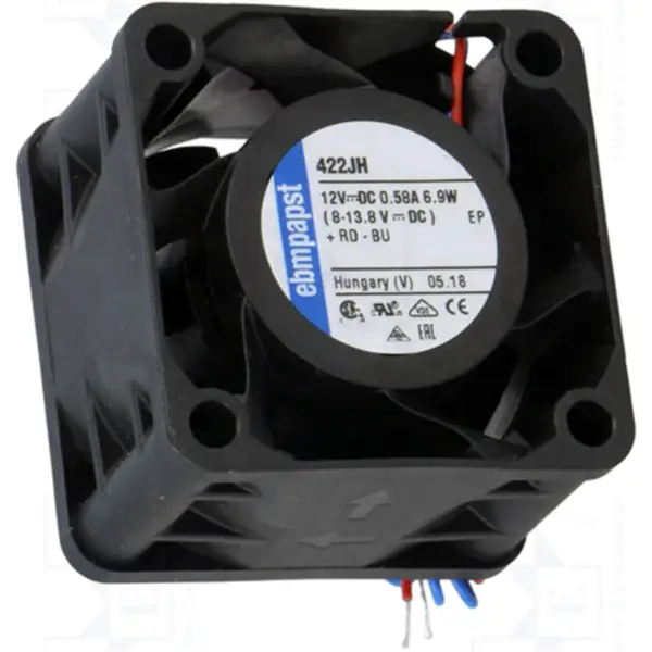 Ebmpapst 422JH 4028 40*40*28mm 12VDC 17250RPM 6,9W 38m3/h 54dBA Axiální chladicí ventilátor s kuličkovými ložisky