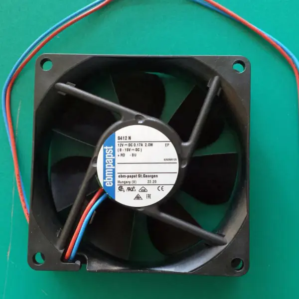 Originální nový Ebmpapst 8412N/37 8412N 8025 80*80*25mm 12VDC 3100RPM 1.7W 69m3/h 32dBA Axiální chladicí ventilátor