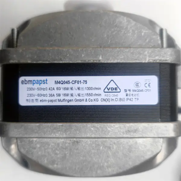 Německo ebmpapst M4Q045-CF01-75 230V 50/60HZ 1300/1550RPM 60/58W 0.42/0.36A Chladicí ventilátor motoru chladničky