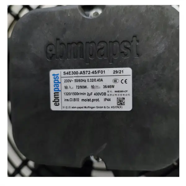 Ebmpapst S4E300-AS72-45 S4E300-AS72-45/F01 Ventilátor