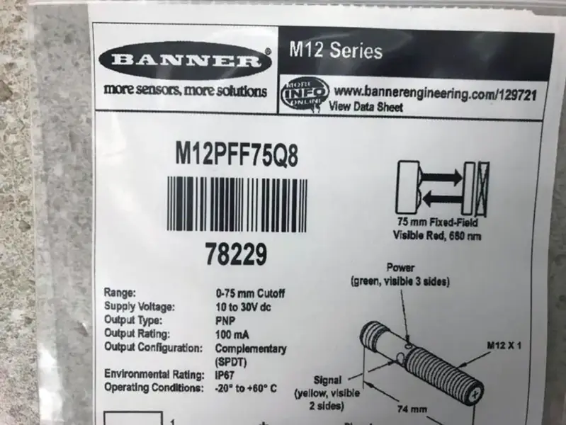 Senzor Banner M12PFF75Q8