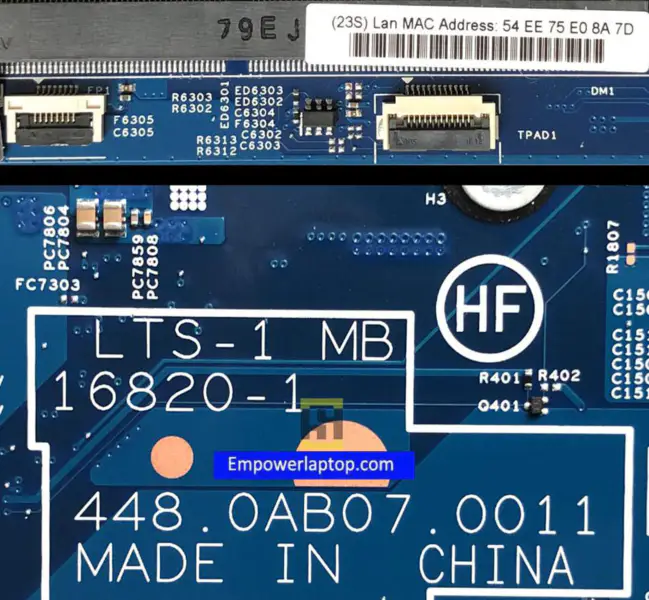 Základní deska notebooku Lenovo Thinkpad T570 LTS-1 16820-1 448.0AB07.0011 SR2F0 I5-6300U DDR4 FRU:01ER445