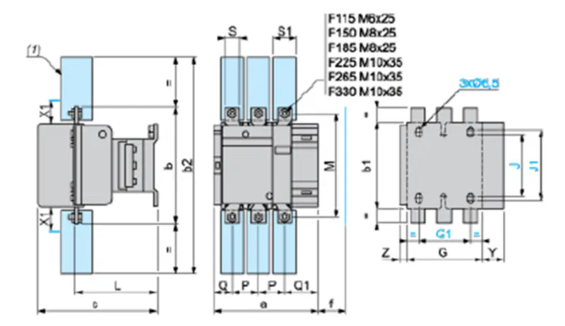 LC1F185M7 3P 220V AC telemekaniket 185A Stykač