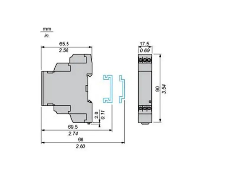 RM17TG00 24~480VAC 5A 1 C/O Schneider Telemacanique Zelio Modul 3-fázové řídicí relé