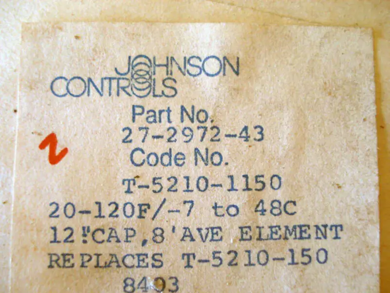 JOHNSON CONTROLS T-5210-1150