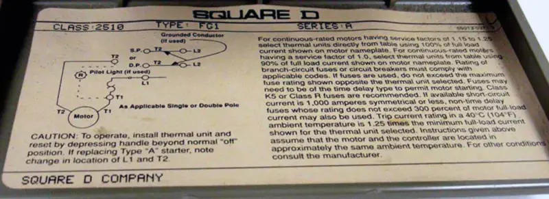 SQUARE D 2510-FG1