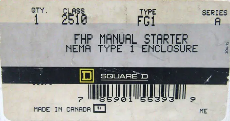 SQUARE D 2510-FG1