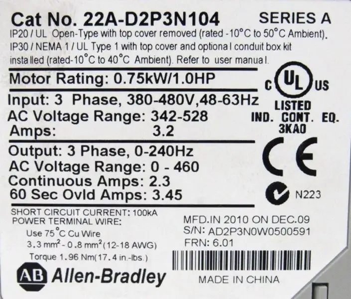 Allen-Bradley 22A-D2P3N104