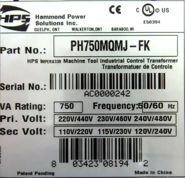 HAMMOND POWER PH750MQMJ-FK