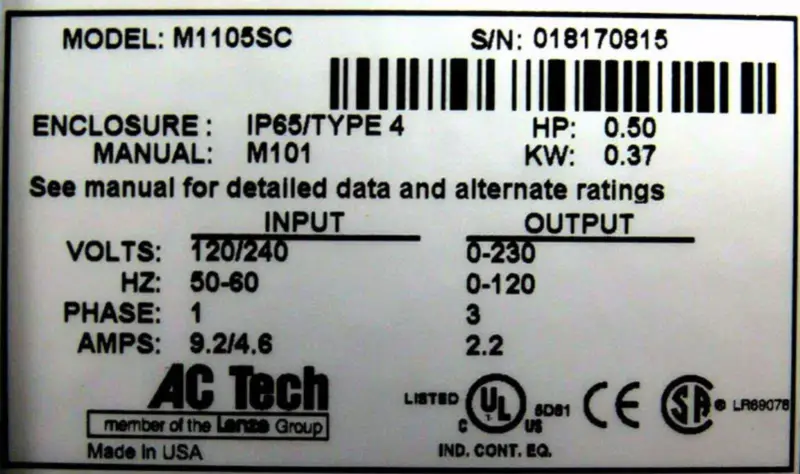 LENZE AC TECHNOLOGY M1105SC
