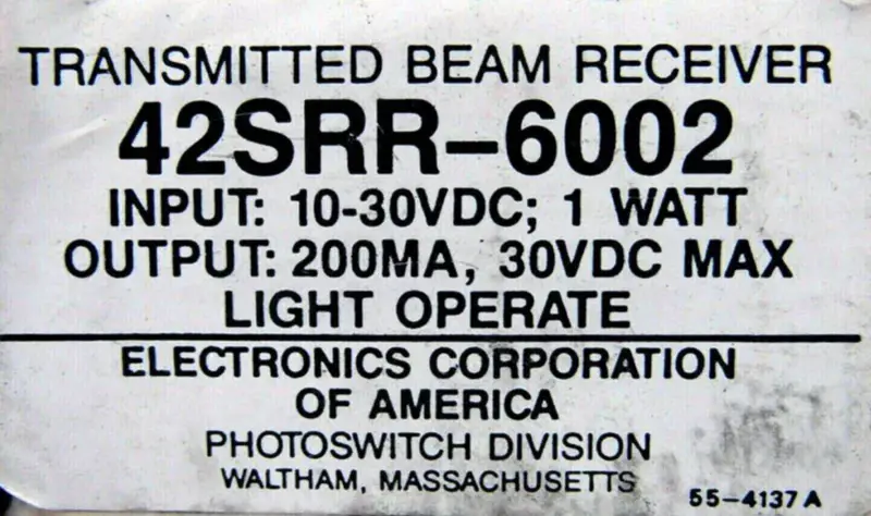 ELECTRONICS CORPORATION 42SRR-6002