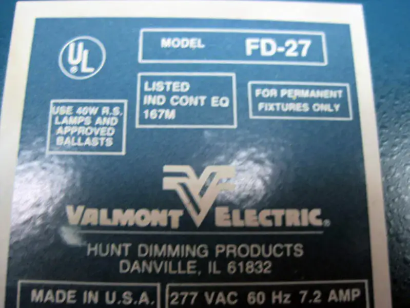 VALMONT ELECTRIC FD-27