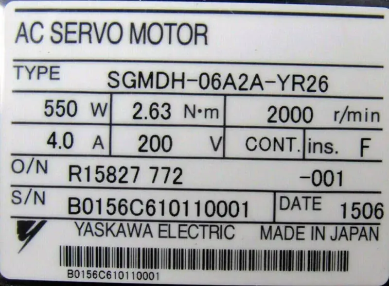 YASKAWA ELECTRIC SGMDH-06A2A-YR26