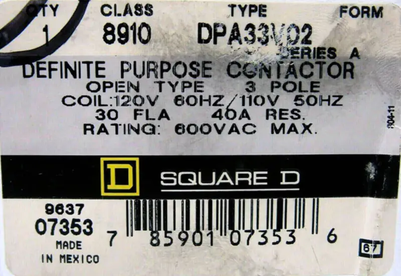 SQUARE D 8910-DPA33V02