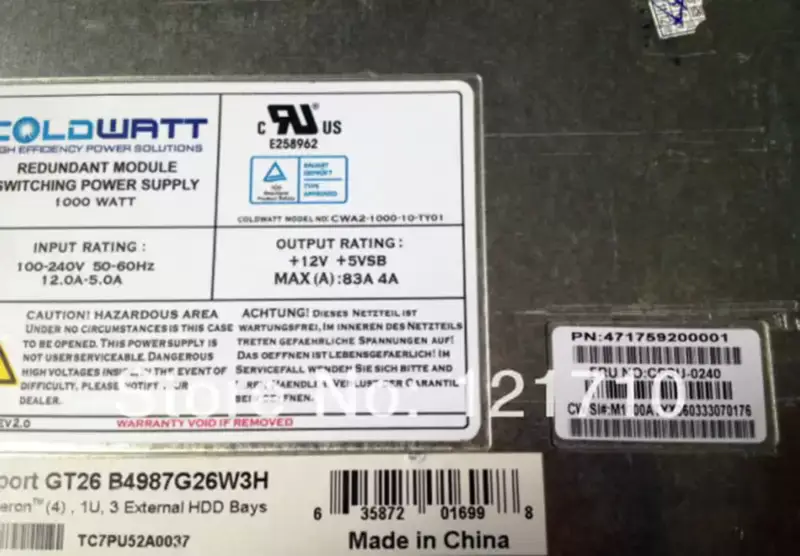 Napájecí zdroj TYAN CPSU-0240 471759200001 1000W průmyslová základní deska