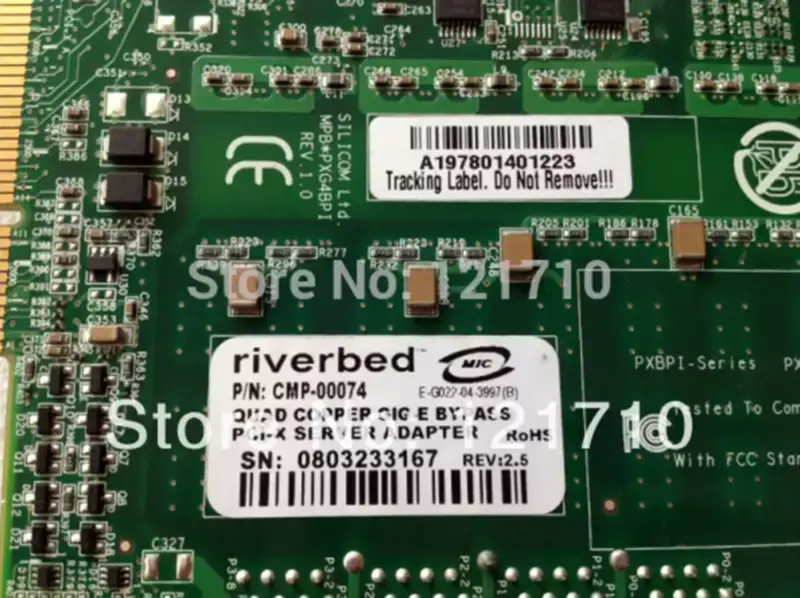 Silicom RiverBed QUAD COPPER GIG-E BYPASS PCI-X SERVER ADAPTER CMP-00074 průmyslová základní deska