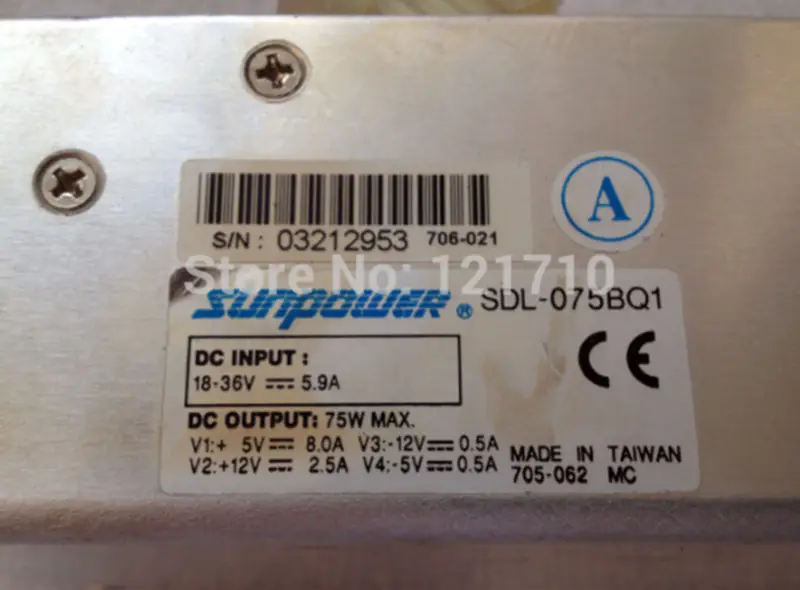 Napájecí zdroj Advantech SUNPOWER SP-2507 SDL-075BQ1 pro průmyslovou základní desku počítače TREK-756