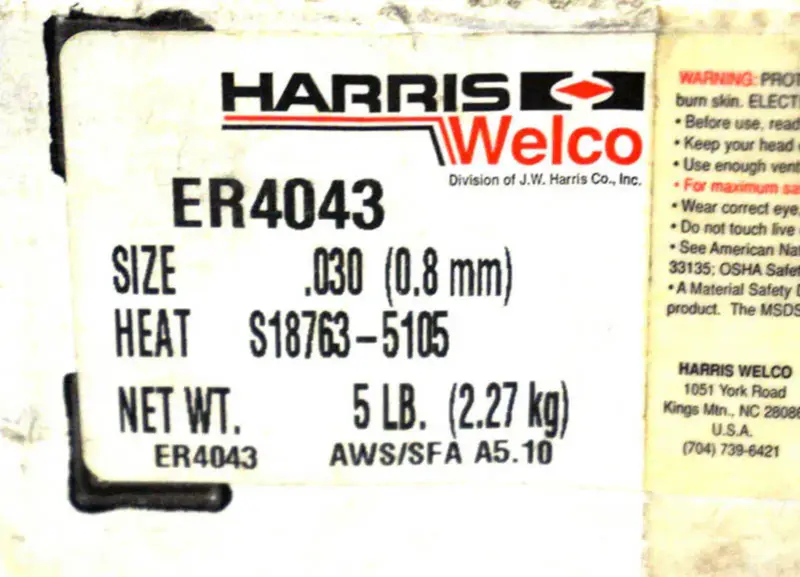 HARRIS WELCO ER4043