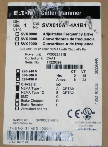 EATON CUTLER-HAMMER SVX010A1-4A1B1