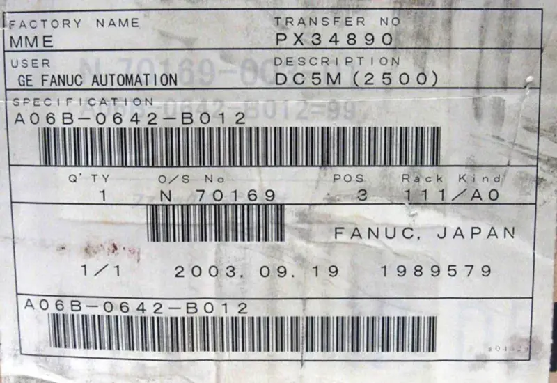 FANUC A06B-0642-B012