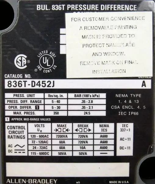 Allen-Bradley 836T-D452J