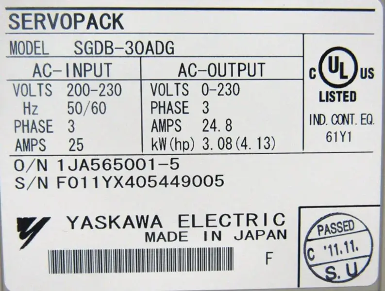 YASKAWA ELECTRIC SGDB-30ADG