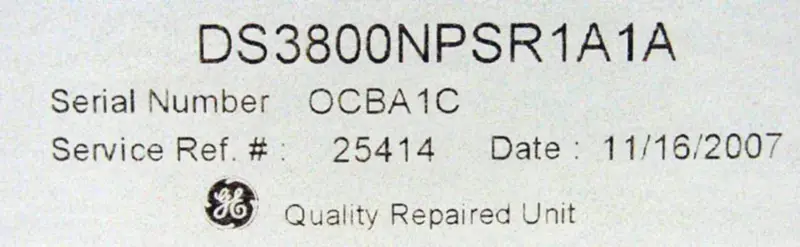 GENERAL ELECTRIC DS3800NPSR1A1A