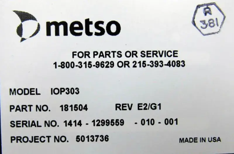 VALMET - METSO IOP303