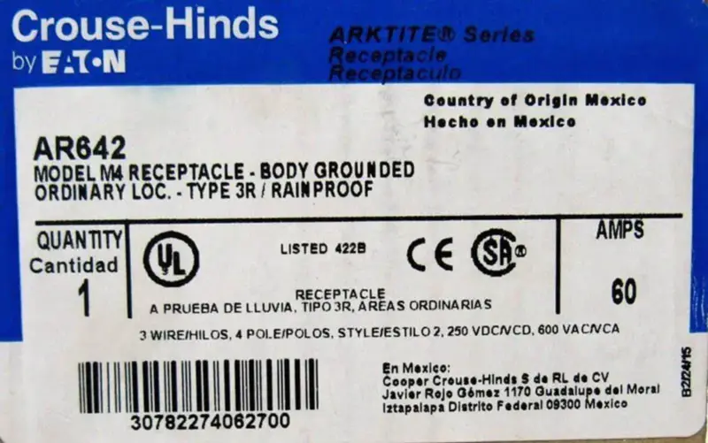 CROUSE HINDS AR642