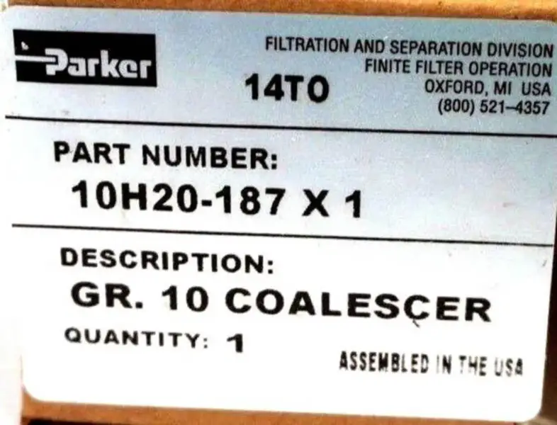 PARKER 10H20-187X1