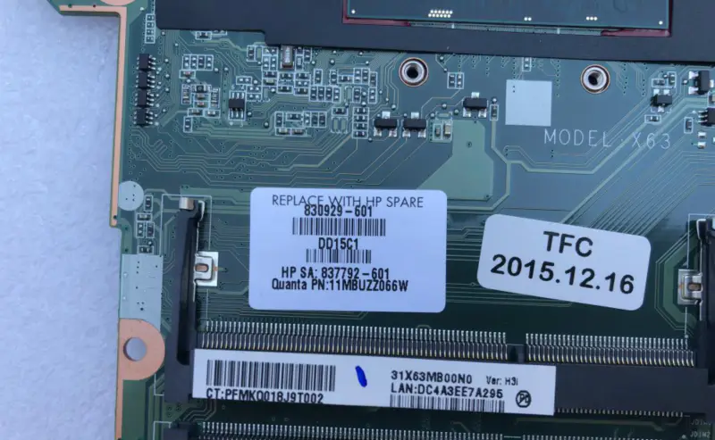 HP 15-AK 15T-AK 832847-001 832847-601 i5-6300HQ N16P-GT-A2 DAX1PDMB8E0 Základní deska