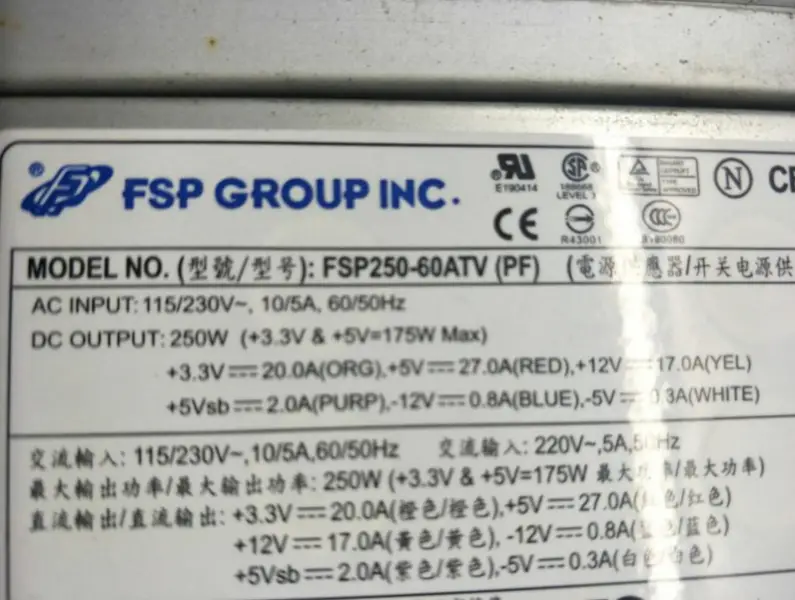 FSP250-60ATV 250W IPC-610H IPC-610L IPC-610G průmyslový napájecí zdroj