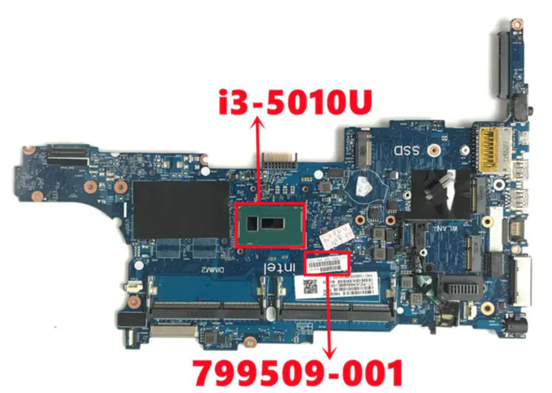 HP EliteBook 840 G2 850 G2 799509-001 501 601 6050A2637901-MB-A02 základní deska s i3-5010U