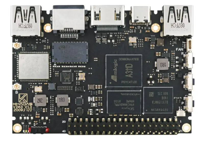 Khadas VIM3 SBC: S 12nm Amlogic A311D Soc s 5.0 TOPS NPU | 2G+16G/4G+32G