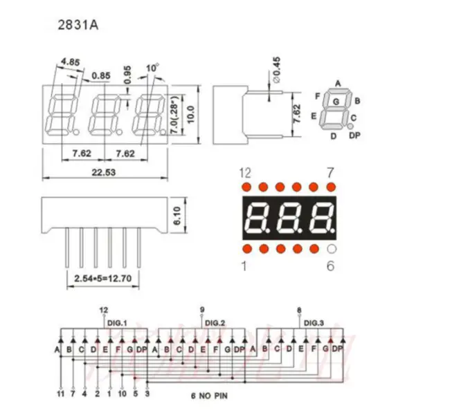 Malý 0,28 palce 2381AG/BG 2,5V-30V Mini digitální voltmetr Tester napětí Měřič 3místná digitální trubice