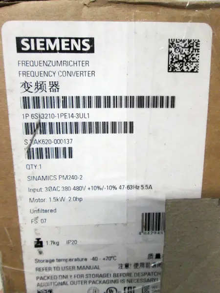 Siemens 6SL3210-1PE14-3UL1