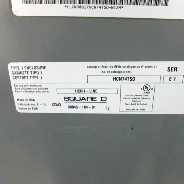 Square D HCN74TSD