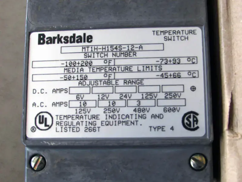 Barksdale MT1H-H154S-12-A