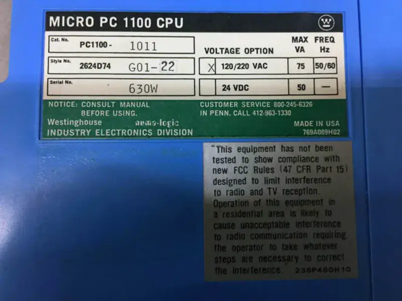 Westinghouse PC1100-1011