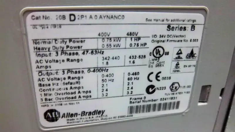 Allen-Bradley 20BD2P1A0AYNANC0
