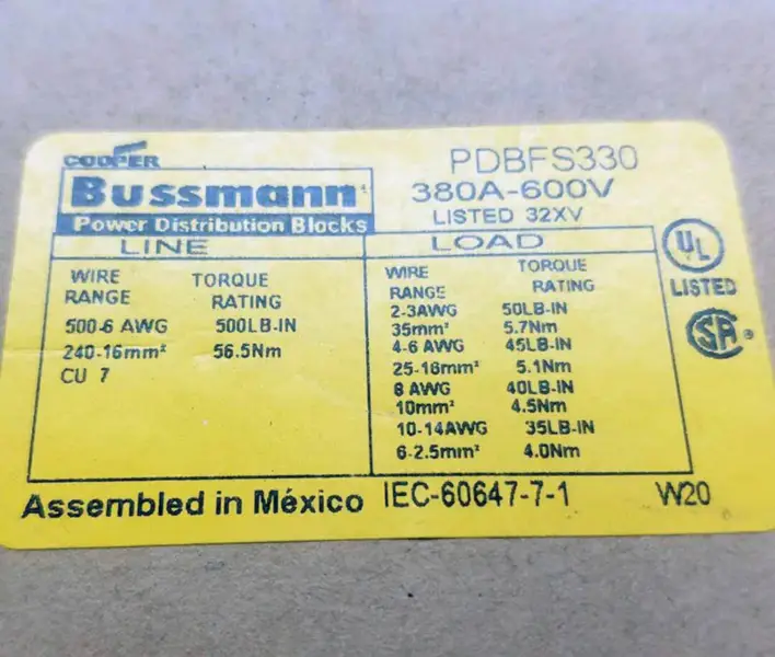 COOPER BUSSMANN PDBFS330