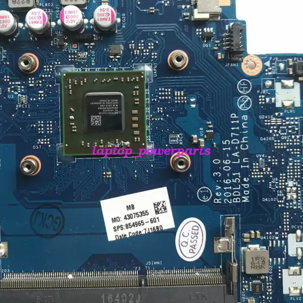 HP 854965-601 Základní deska HP Pavilion 15-BA 15-AU 15Z-BA000 Základní deska ATX
