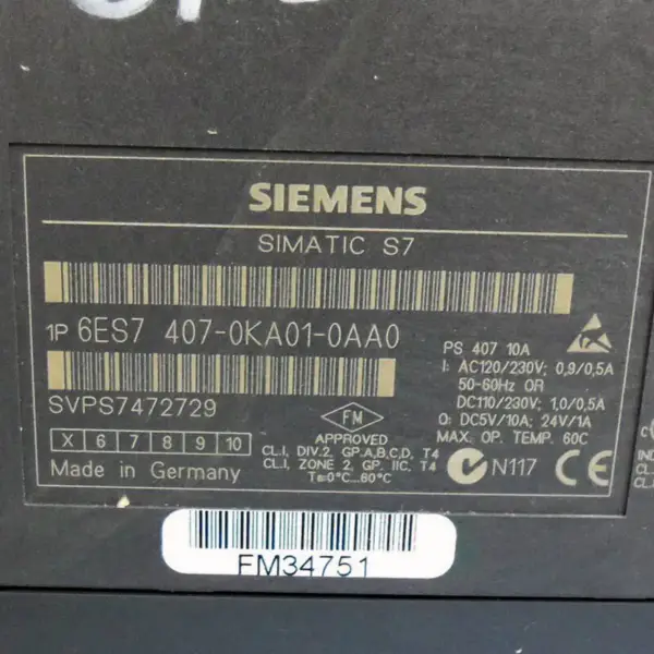 Siemens 6ES7407-0KA01-0AA0